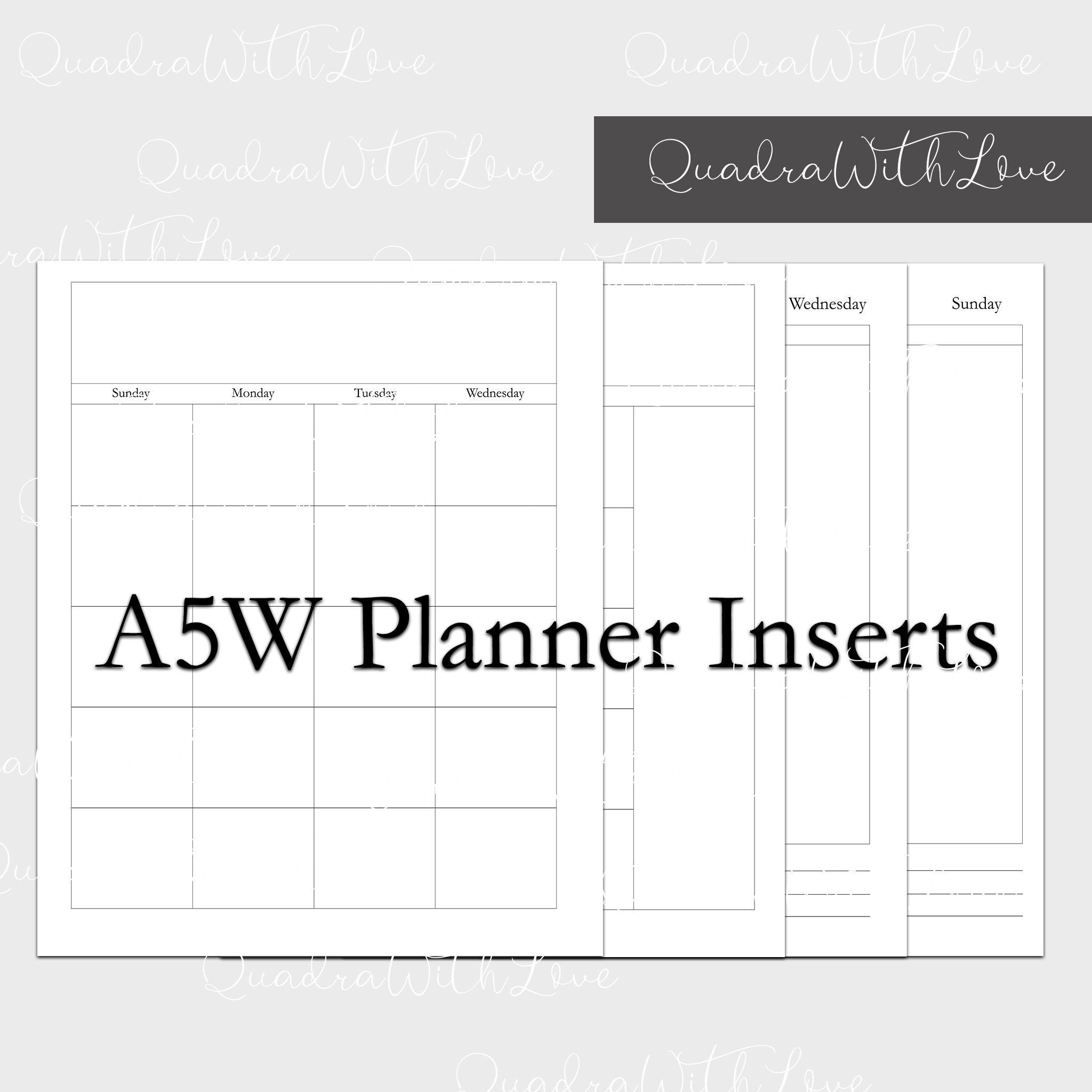 Planner Inserts, Weekly Brief 52-Week Planner Inserts